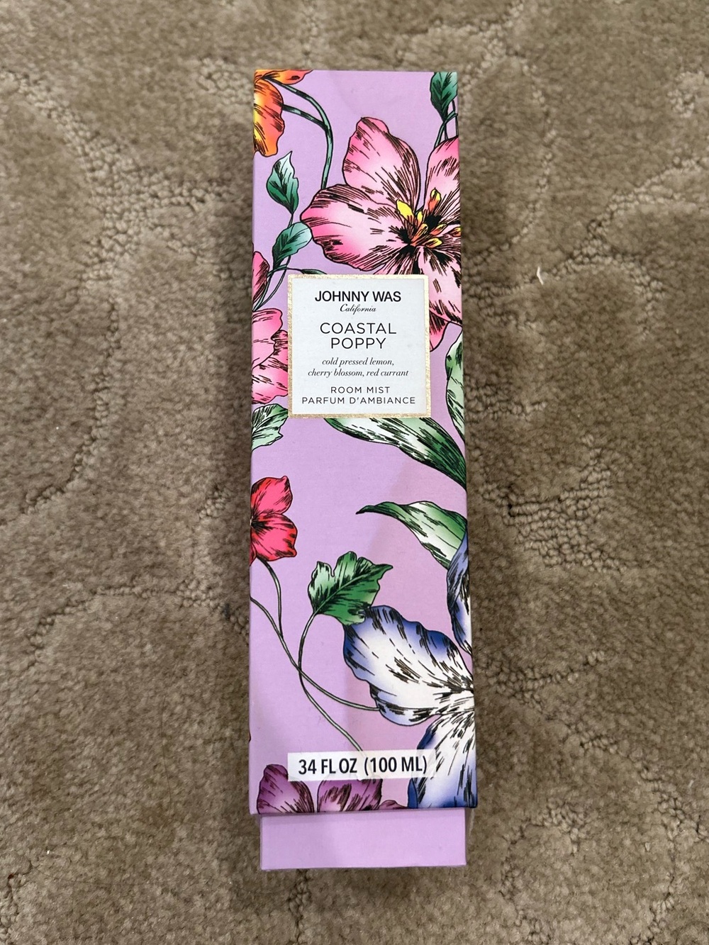 Johnny Was Coastal Poppy room mist luxury floral scented air freshener spray NIB